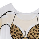 Funny Women Leopard Bikini Cover-up T-shirt Tee Tops Birthday Gift Pajamas