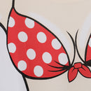 Fashion Women Ladies Red Polka Dots Bikini Cover-up T-shirt Tee Tops Birthday Pajamas Hen Night Sleepwear