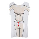 Fashion Women Ladies Red Polka Dots Bikini Cover-up T-shirt Tee Tops Birthday Pajamas Hen Night Sleepwear