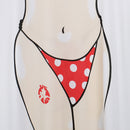 Fashion Women Ladies Red Polka Dots Bikini Cover-up T-shirt Tee Tops Birthday Pajamas Hen Night Sleepwear