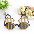 Novelty Unisex Shiny Gold US Dollar Specs Sunglasses Money Fancy Dress Birthday Costume Eyeglasses Photo Props
