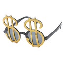 Novelty Unisex Shiny Gold US Dollar Specs Sunglasses Money Fancy Dress Birthday Costume Eyeglasses Photo Props
