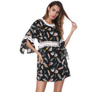 Retro Women Lace Feather Bathing Suit Bikini Swim Wear Cover Up Beach Dress