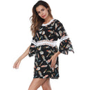 Retro Women Lace Feather Bathing Suit Bikini Swim Wear Cover Up Beach Dress