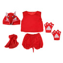 Kids Animal Costume Set Fox Hat Top Shorts Gloves Shoes Party Halloween