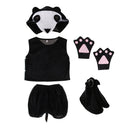 Kids Animal Costume Set Panda Hat Top Shorts Gloves Shoes Party Halloween