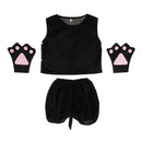 Kids Animal Costume Set Panda Hat Top Shorts Gloves Shoes Party Halloween