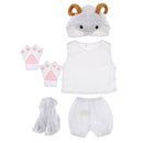 Kids Animal Costume Set Sheep Hat Top Shorts Gloves Shoes Party Halloween