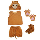 Kids Animal Costume Set Monkey Hat Top Shorts Gloves Shoes Party Halloween