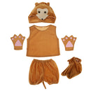 Kids Animal Costume Set Monkey Hat Top Shorts Gloves Shoes Party Halloween