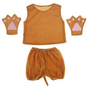 Kids Animal Costume Set Monkey Hat Top Shorts Gloves Shoes Party Halloween