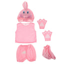 Kids Animal Costume Set Rabbit Hat Top Shorts Gloves Shoes Party Halloween