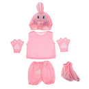 Kids Animal Costume Set Rabbit Hat Top Shorts Gloves Shoes Party Halloween