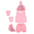 Kids Animal Costume Set Rabbit Hat Top Shorts Gloves Shoes Party Halloween