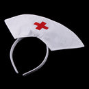 White Nurse Doctor Cap Headband Fancy Dress Costume Props for Women