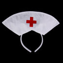 White Nurse Doctor Cap Headband Fancy Dress Costume Props for Women