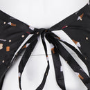 Unisex Chef Works Bistro Apron Ice Cream Prints Waist Tie Apron With Pocket