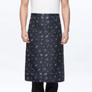 Unisex Black Chef Works Bistro Apron Kitchenware Prints Waist Apron Pocket