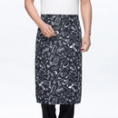Unisex Chef Work Bistro Apron Kitchenware Prints Waist Tie Apron With Pocket