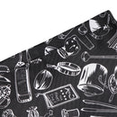 Unisex Chef Work Bistro Apron Kitchenware Prints Waist Tie Apron With Pocket