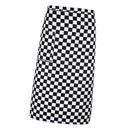 White Black Grids Printed Chef Waitress Apron Bistro Apron Waist Tied Half Apron