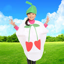 Kids One Piece Cherry Costume Nonwoven Fabric Fruit Outfit Party Fancy Dress