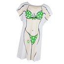 Fun Women Polka Dots Bikini Cover-up T-shirt Tee Tops Birthday Gift Pajamas