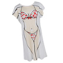 Fun Women Red Cherry Bikini Cover-up T-shirt Tee Tops Birthday Gift Pajamas