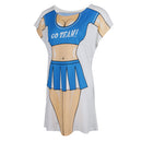 Fun Women Cheer Leader Bikini Cover-up T-shirt Tee Top Birthday Gift Pajamas