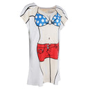 Funny Women Polka Dots Bikini Cover-up T-shirt Tee Top Birthday Gift Pajamas
