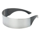 Stylish Metallic Silver Outer Space Robot Alien Eyeglasses Shade Eyewear Future Soldier Sunglasses