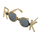 Funny Party Sunglasses Gold ROCK Monogram Costume Photo Props for Kids Adults