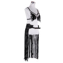 Womens PU Leather Cage Bra Gothic Lingerie Exotic Black Strappy Bra Harness