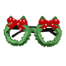 Novelty Glittered Christmas Decoration Frame Xmas Party Accessory Bowknot Eyeglasses