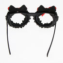 Novelty Glittered Christmas Decoration Frame Xmas Party Accessory Bowknot Eyeglasses