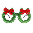 Novelty Glittered Christmas Decoration Frame Xmas Party Accessory Bowknot Eyeglasses