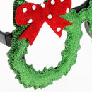 Novelty Glittered Christmas Decoration Frame Xmas Party Accessory Bowknot Eyeglasses