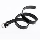 Fashion Mens Womens Casual Metal Round Ring Buckle Waistband PU Leather Belt