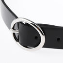 Fashion Mens Womens Casual Metal Round Ring Buckle Waistband PU Leather Belt