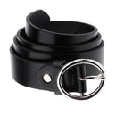 Fashion Mens Womens Casual Metal Round Ring Buckle Waistband PU Leather Belt