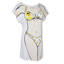 Funny Yellow Duck Bikini Cover Up T Shirt Tee Tops Pajamas Party Beachwear