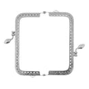 Retro Silver Metal Flower Square Frame Purse Coins Changes Bag DIY Craft Kiss Clasp Lock 10.5 x 7.5 cm