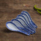 5Pcs White Porcelain Spoons Blue Patterned Asian Ceramics Chinese Soup Spoon