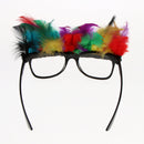 Fun Colorful Feather Rhinestone Glasses Specs Beach Cocktail Party Eyeglasses Dress up Festivals Prop