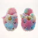 Plush House Slippers Adult Rainbow Unicorn Indoor Shoes Cozy Animal Slippers