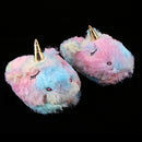 Plush House Slippers Adult Rainbow Unicorn Indoor Shoes Cozy Animal Slippers
