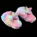 Plush House Slippers Adult Rainbow Unicorn Indoor Shoes Cozy Animal Slippers