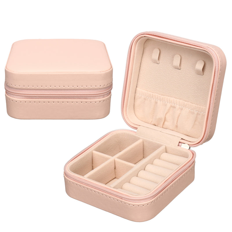 Travel Cosmetic Leather Jewelry Box Necklace Ring Storage Case Organizer Display Stand