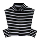 Women Lady Elegant Detachable Turtleneck Striped Shirt Fake Collar False Blouse Accessory Choker