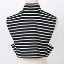 Women Lady Elegant Detachable Turtleneck Striped Shirt Fake Collar False Blouse Accessory Choker